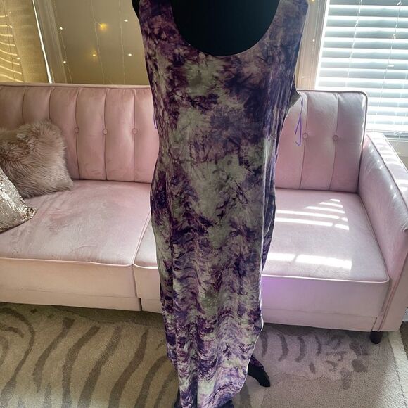 Fashion Nova Plus Size 3X Floor Length Purple Tie Dye Dress